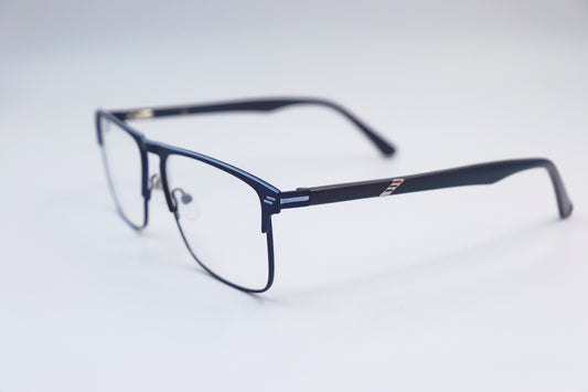 Men's blue light two-color half-frame glasses rectangular metal frame new fashion mirror leg design